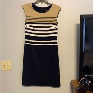 Stripped work dress size 8